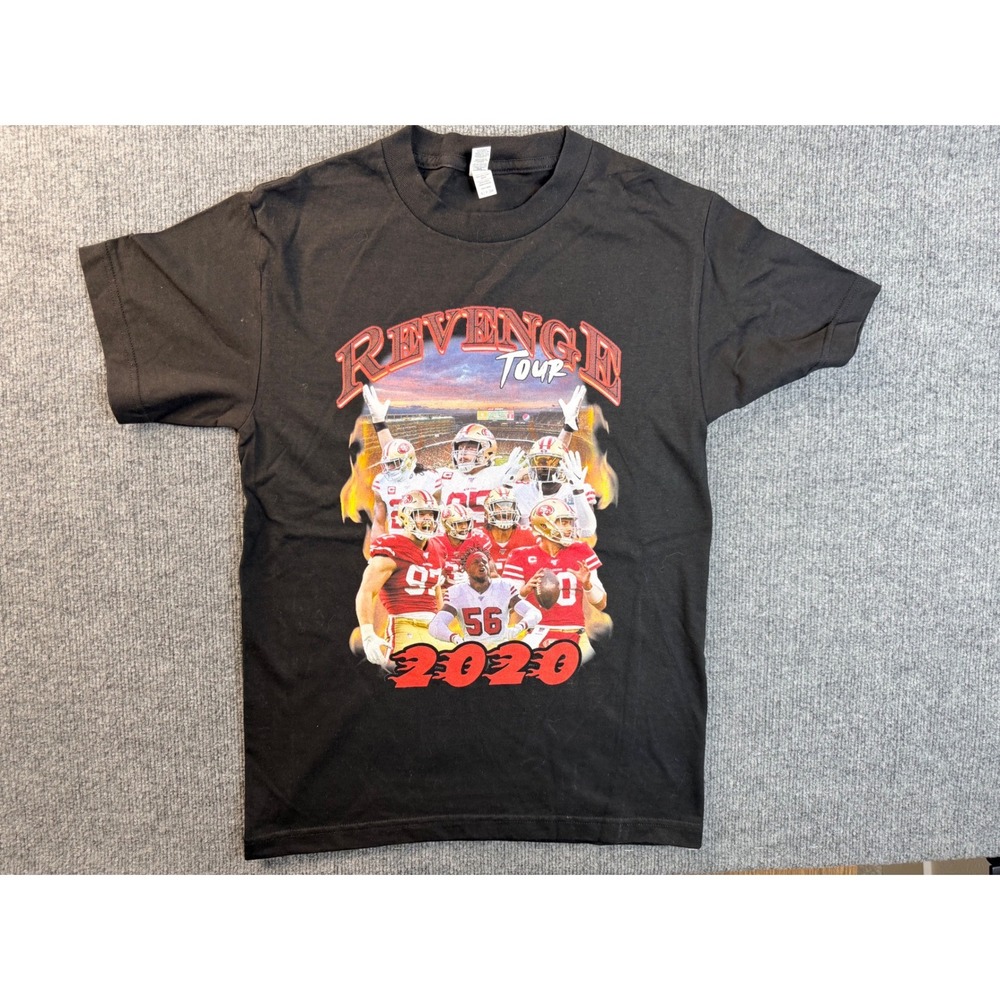 Alstyle San Francisco 49ers Revenge Tour 2020 T-Shirt Mens Small Black Graphic S